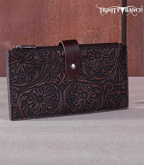 Trinity Ranch Chocolate Floral Embossed Bi-Fold Wallet