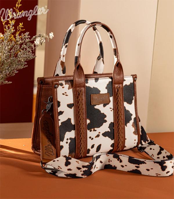 Wrangler Brown Cow Print Mini Tote Crossbody