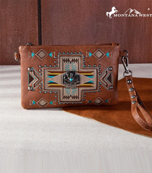 Montana West Brown Aztec Concho Crossbody