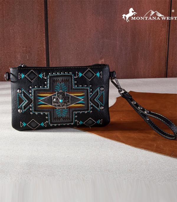 Montana West Black Aztec Concho Crossbody