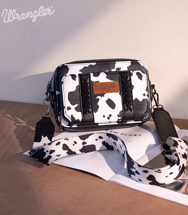 Wrangler Black Cow Print Wallet Crossbody Purse