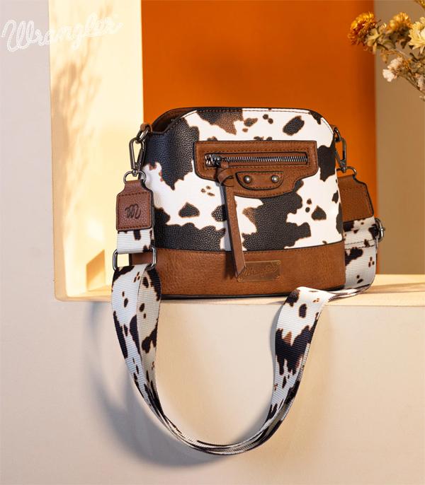 Wrangler Brown Cow Print Crossbody Bag