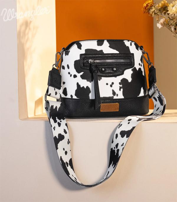 Wrangler Black Cow Print Crossbody Bag