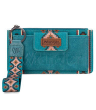 Load image into Gallery viewer, Wrangler Teal Southwestern Wristlet Wallet
