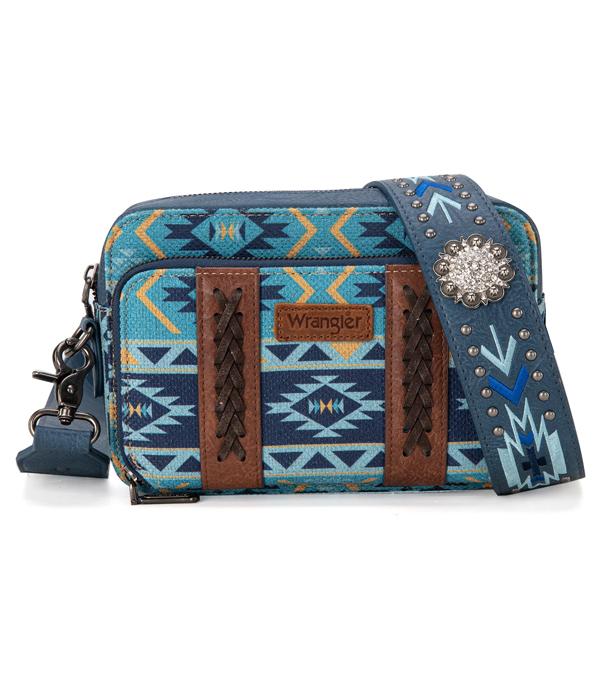 Wrangler Navy Southwestern Wallet Crossbody