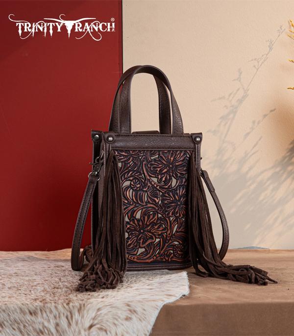 Trinity Ranch Chocolate Embossed Mini Tote Crossbody