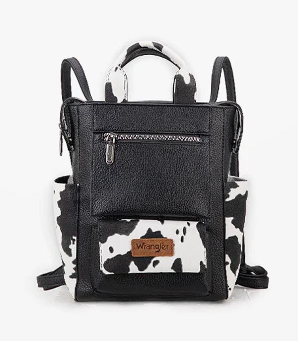 Wrangler Black Cow Print Backpack