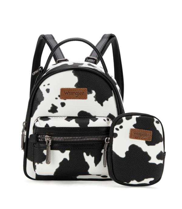 Wrangler Black Cowprint Backpack