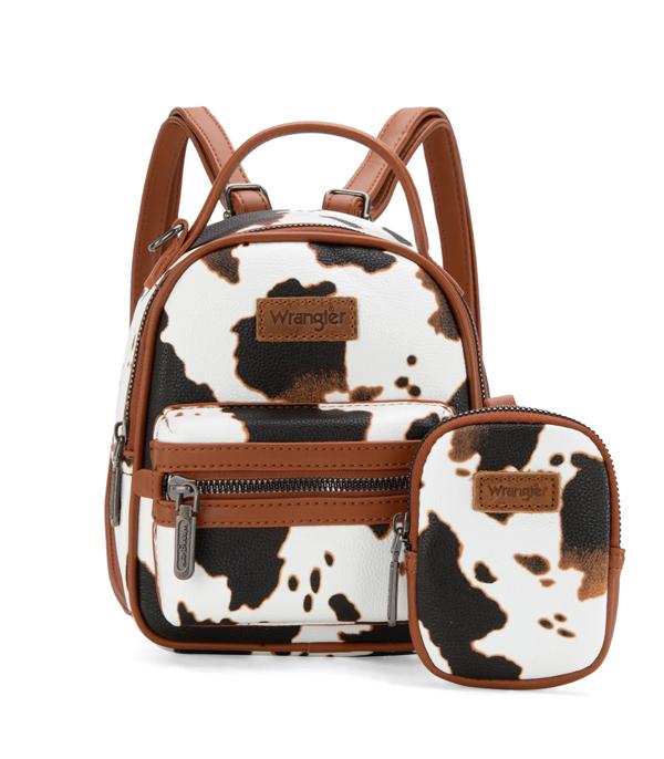 Wrangler Brown Mini Cowprint Backpack