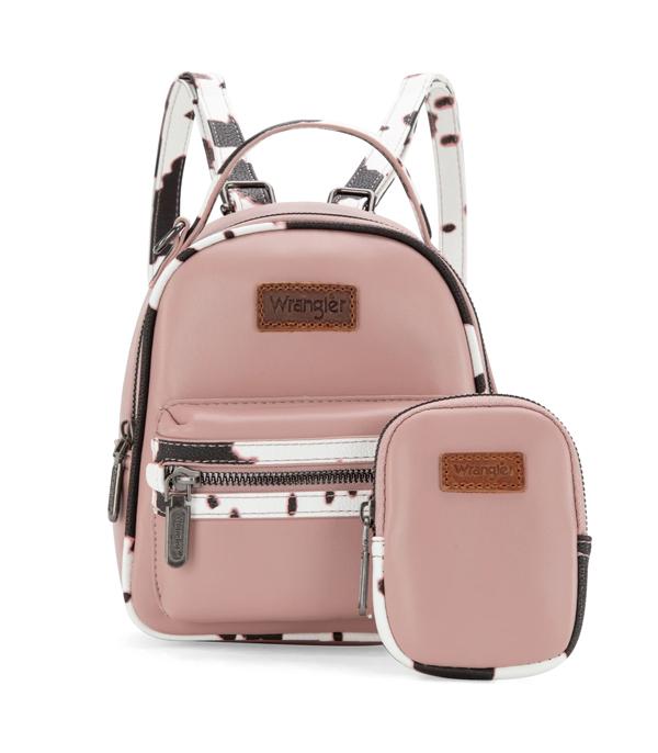 Wrangler Pink Cow Print Mini Backpack