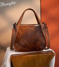 Wrangler Brown Brindle Cowhide Embossed Crossbody Purse
