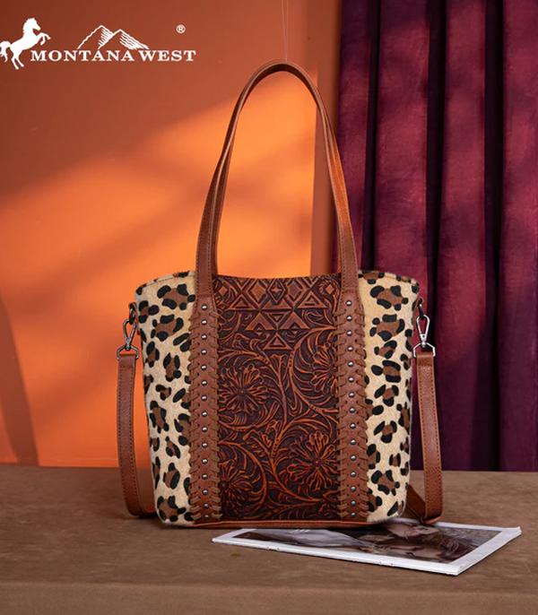 Montana West Brown Leopard Print Tote Crossbody
