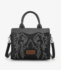 Wrangler Black Boot Stitch Mini Tote Crossbody Purse