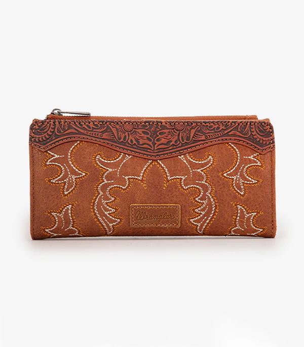 Wrangler Brown Boot Stitched Wallet