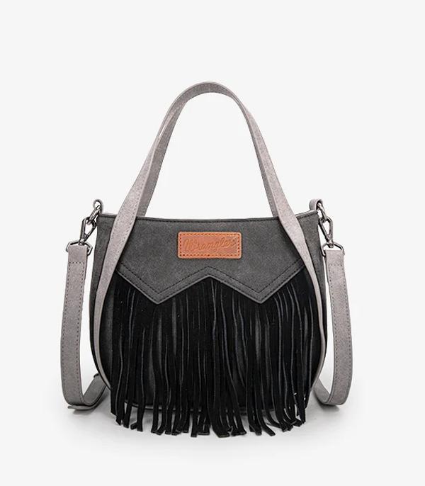Wrangler Black Fringe Mini Crossbody Purse