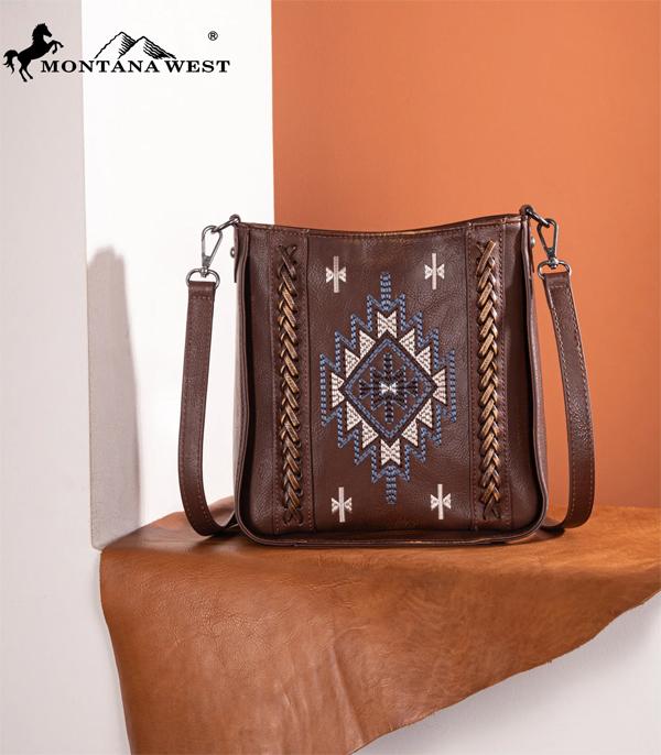 Montana West Brown Aztec Embroidered Crossbody