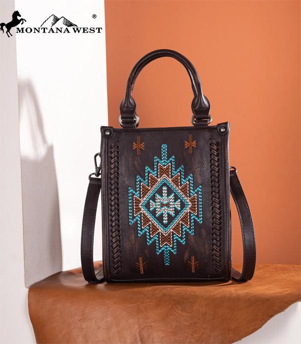 Montana West Chocolate Aztec Mini Crossbody