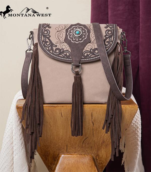 Montana West Khaki Concho Crossbody Purse