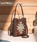 Trinity Ranch Chocolate Aztec Embossed Crossbody