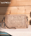 Trinity Ranch Khaki Aztec Embossed Crossbody
