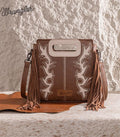 Wrangler Chocolate Boot Stitch Fringe Crossbody