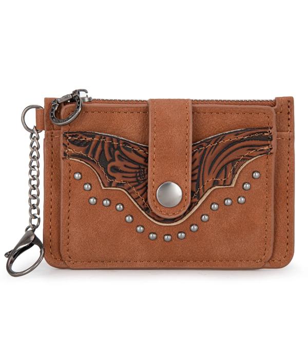 Montana West Brown Embossed Card Holder
