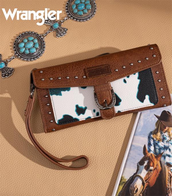 Wrangler Turquoise Cow Print Wallet