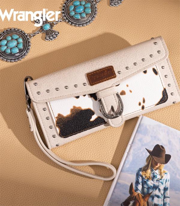 Wrangler Beige Cow Print Wallet