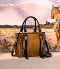 Trinity Ranch Light Brown Concho Tote Crossbody