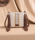 Wrangler Beige Aztec Fringe Crossbody Purse