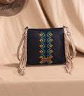 Wrangler Navy Aztec Fringe Crossbody Purse