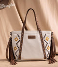 Wrangler Beige Fringe Tote Crossbody