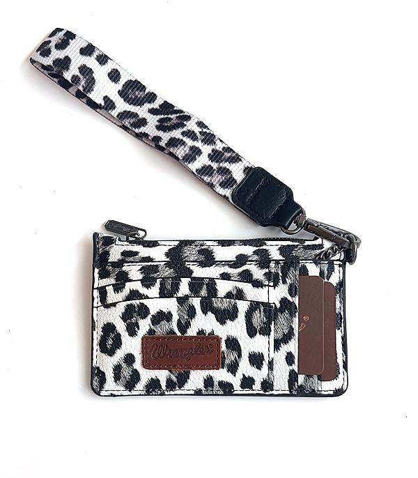 Wrangler Black Leopard Wristlet Card Wallet