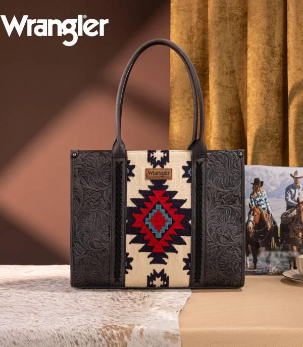 Wrangler Black Embossed Southwestern Tote