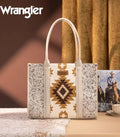 Wrangler Beige Embossed Southwestern Tote