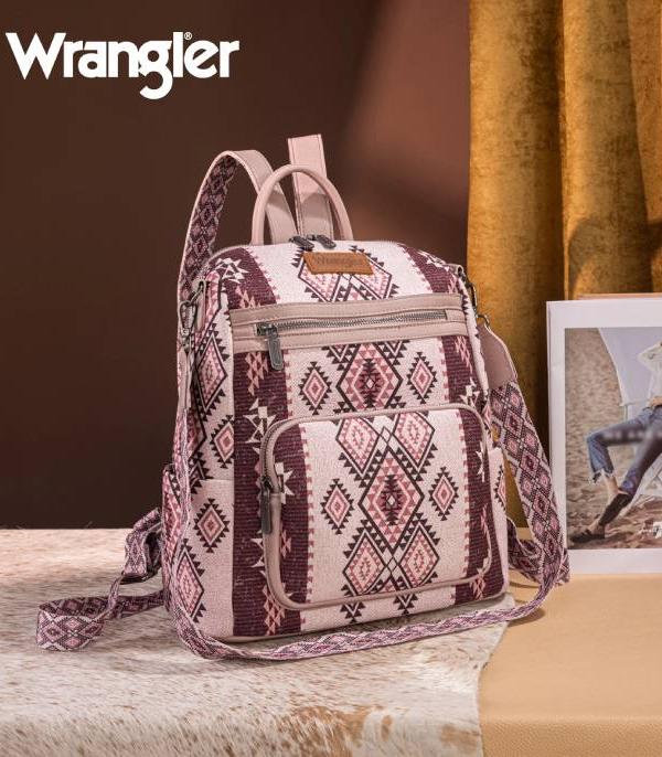 Wrangler Pink Aztec Backpack/Crossbody