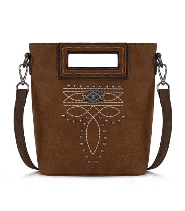 Montana West Brown Boot Stitch Crossbody