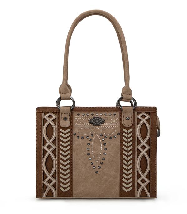 Montana West Khaki Boot Stitch Tote