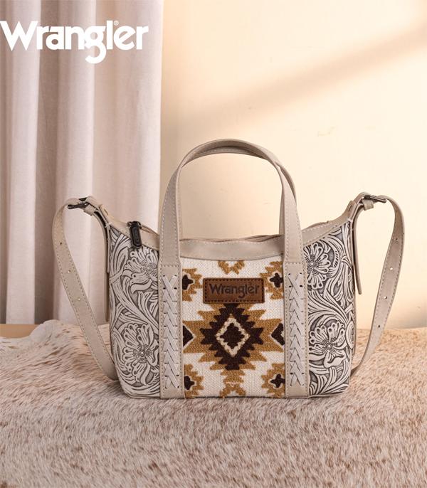 Wrangler Ivory Embossed Southwestern Crossbody