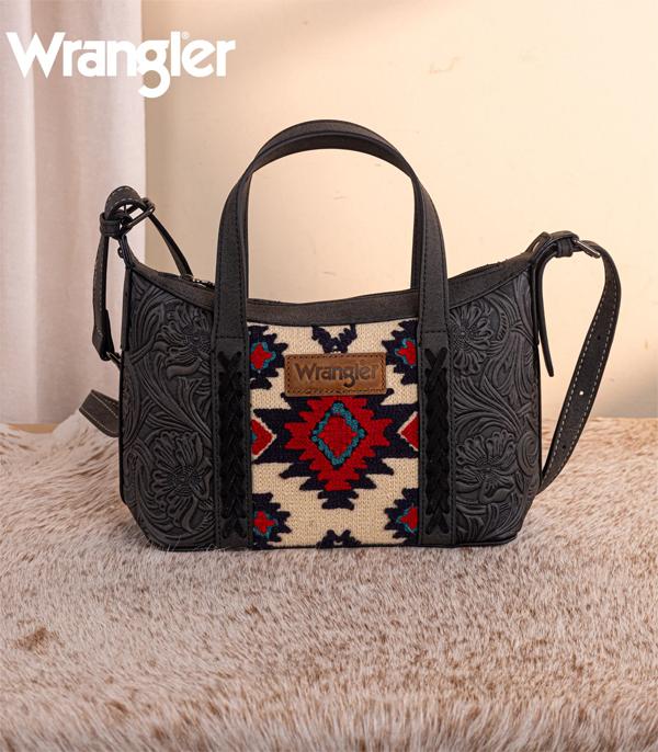 Wrangler Black Embossed Southwestern Crossbody