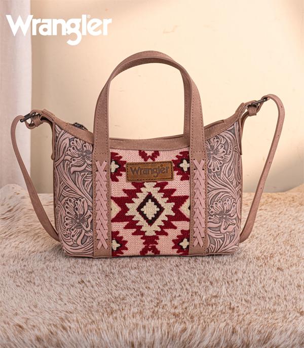 Wrangler Pink Embossed Southwestern Crossbody