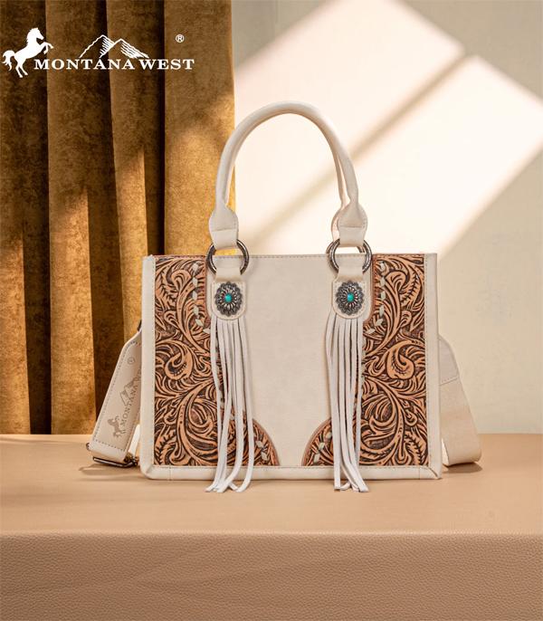 Trinity Ranch Beige Embossed Tote Crossbody