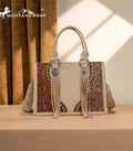 Trinity Ranch Khaki Embossed Tote Crossbody