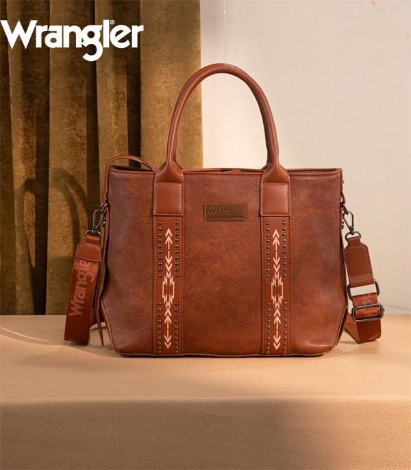 Wrangler Brown Aztec Expanding Tote Crossbody