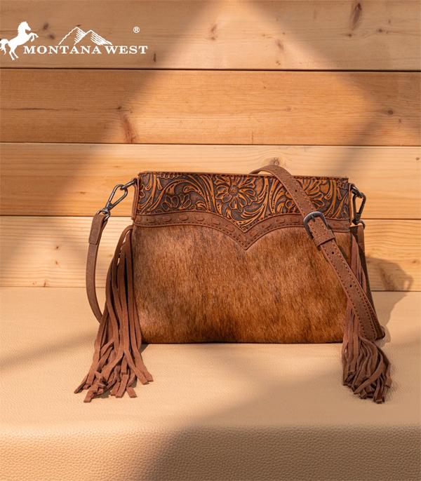 Trinity Ranch Brown Cowhide Fringe Crossbody