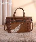 Trinity Ranch Brown Embossed Cowhide Crossbody Purse