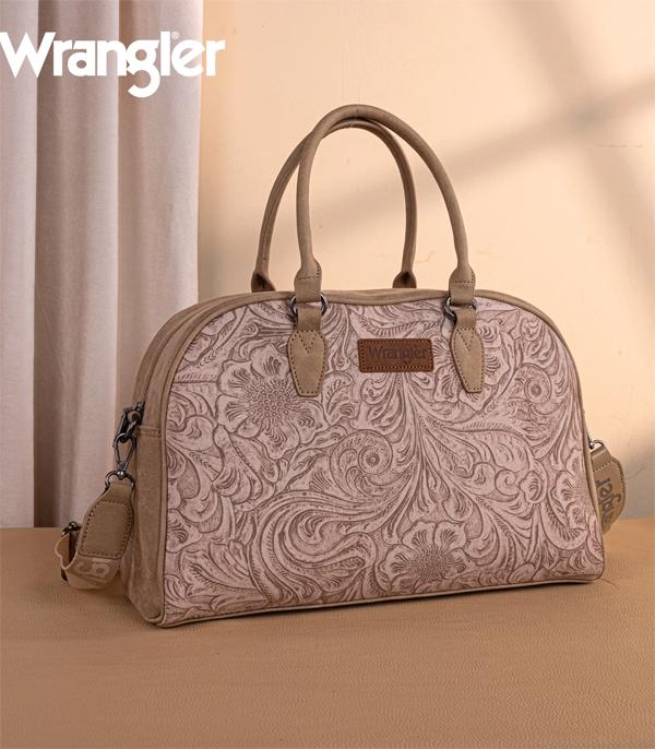 Wrangler Tan Embossed Weekender Bag