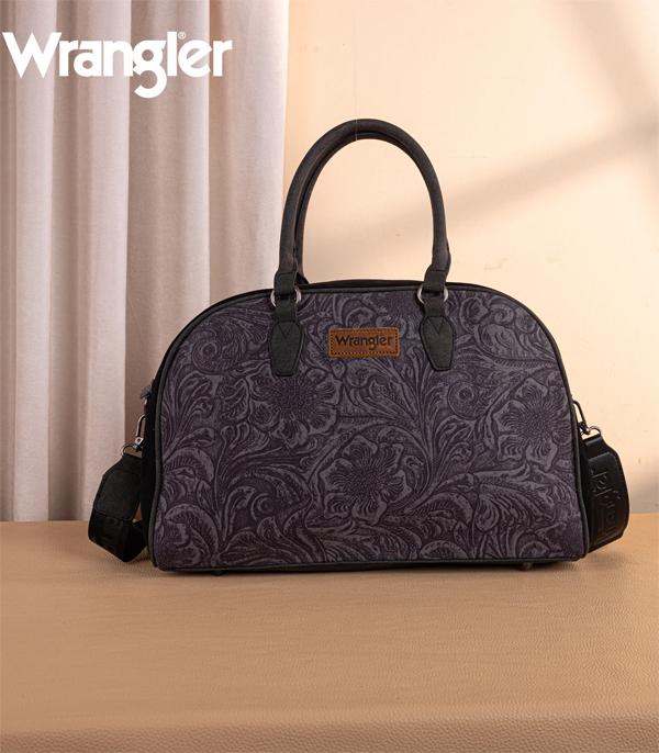 Wrangler Black Embossed Weekender Bag