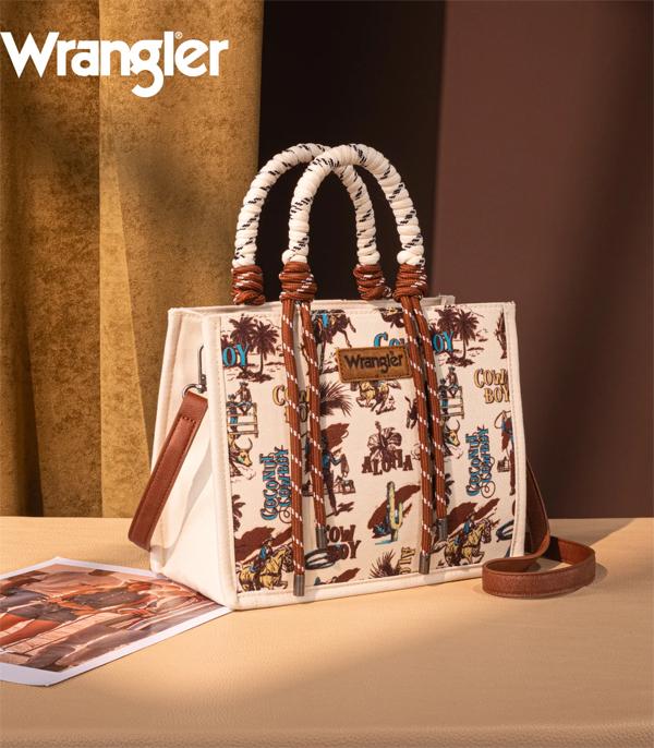 Wrangler Beige Wild West Rope Tote Crossbody