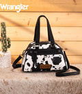 Wrangler Black Cow Print Satchel Crossbody Purse